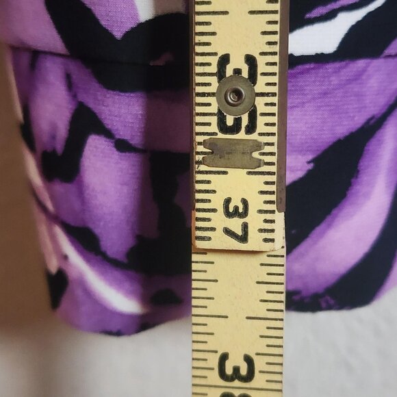 Jones New York Dress Womens 6P Purple Orchid Multi Sheath Sleeveless Ruched - Picture 11 of 14